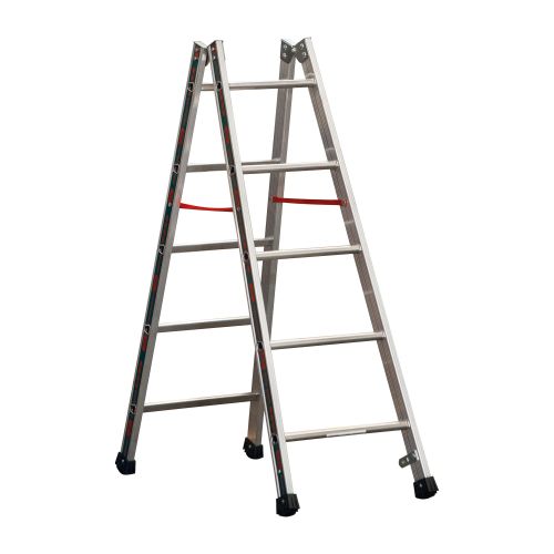 Alu-Sprossen Stehleiter Mod. S305 - Sprossenanzahl: 2 x 5, Länge: 1,55 m
