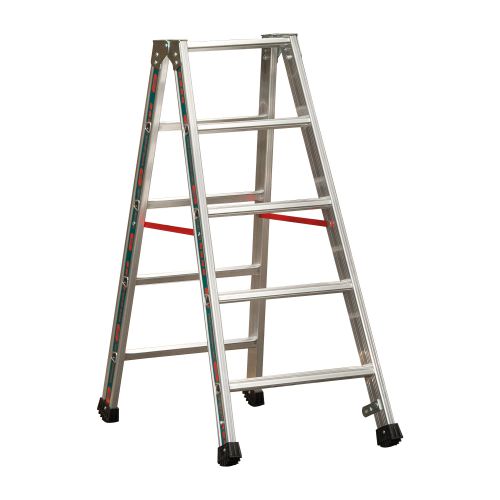 Alu-Stufen Stehleiter Mod. S30577 - Stufenanzahl: 2 x 5, Länge: 1,25 m