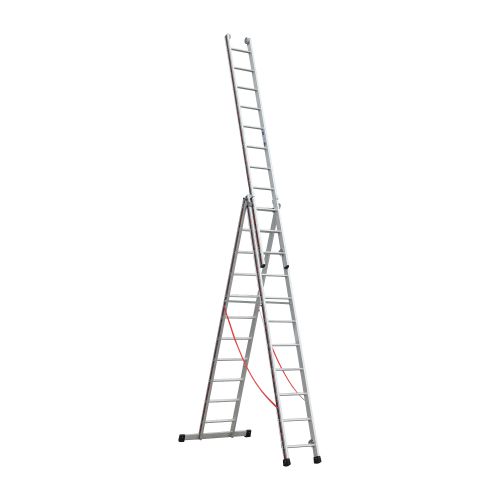 Euro-Profi Mehrzweckleiter 3-tlg. Mod. S307 - Sprossenanzahl: 3 x 11, max. Arbeitshöhe: 8,75 m