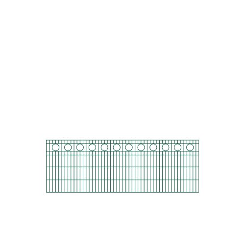 Schmuckzaun Rom - Ausführung: grün beschichtet, Höhe: 83 cm, Länge: 251 cm