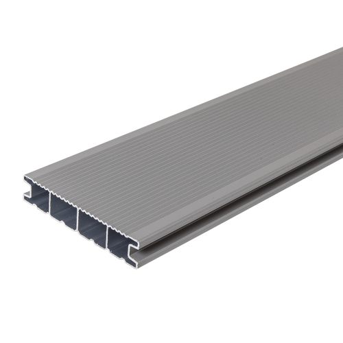 Terrassendielen Aluminium - Länge: 3000 mm, Querschnitt: 144 x 27 mm, Farbe: grau