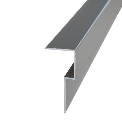 Abschluss Terrassendiele Aluminium - Länge: 3000 mm, Querschnitt: 69 x 30 mm, Farbe: grau