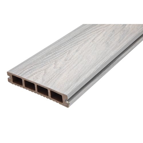 Terrassendielen WPC - Länge: 2900 mm, Querschnitt: 140 x 25 mm, Farbe: Holzoptik hellgrau