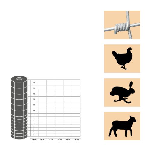 Weidezaun / Knotengeflecht Taurus leicht, Rollenlänge: 50 m, Kantendrähte: ø 2,4 mm, Draht: ø 1,9 mm - Höhe: 100 cm