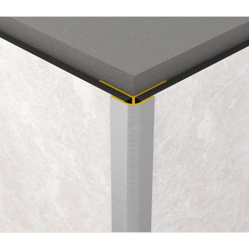 Alu-Außeneckprofil silber – Abmessungen: 2800 x 17 x 17,5 mm