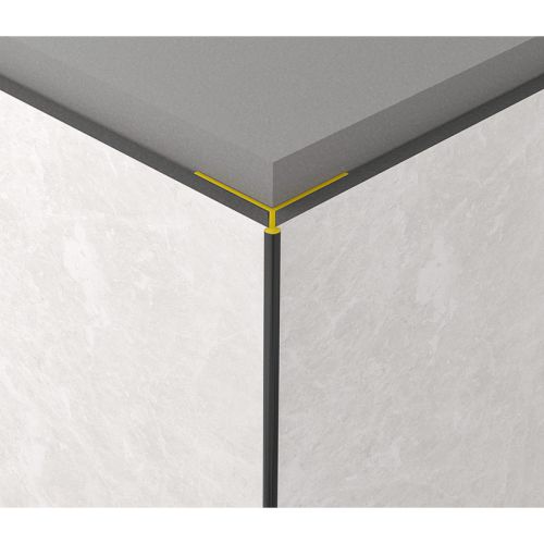 Alu-Außeneckprofil Pfeil 45° silber – Abmessungen: 2800 x 27 x 27,6 mm