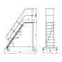 Wartungsbühne Nr. 513 - Winkel: 45°, Stufenanzahl: 18, Stufenbreite: 800 mm, senkrechte Höhe: 3960 mm