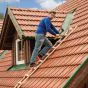 Holz Dachleiter - Sprossenzahl: 12, Länge: 3,35 m