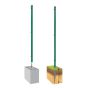Zaunpfosten Mod. Dingo - Ø: 34 mm, für Zaunhöhe: 150 cm, Pfostenlänge: 166,50 cm, Ausführung: grün beschichtet, Anwendung: für Fußplatte & Erdspitze
