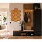 Akustikpaneele mit Hexagon - Modell: Mittelbraun, Maße: 810 x 661 x 18 mm, Stück: 4, Packungsinhalt: ca. 2,14 m²