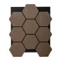 Akustikpaneele mit Hexagon - Modell: Mittelbraun, Maße: 810 x 661 x 18 mm, Stück: 4, Packungsinhalt: ca. 2,14 m²