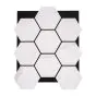 Akustikpaneele mit Hexagon - Modell: Weißer Marmor PVC, Maße: 810 x 661 x 18 mm, Stück: 4, Packungsinhalt: ca. 2,14 m²