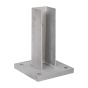 Alu Fußplatte mit Überstand, verstärkt - Grundplatte: 220 x 220 mm