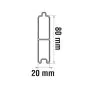 Alu Nut & Federprofil 80 x 20 mm  - Farbe: anthrazit 5S, Länge: 300 cm