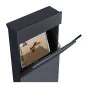 Briefkasten für Bodenmontage Mod. BK-115 - Farbe: anthrazit, Edelstahltür