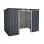Gerätehaus Kompakt 3 - Farbe: anthrazit, Dachlänge: 2770 mm, Dachbreite: 1300 mm, Gesamthöhe: 1730 mm