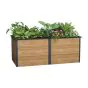 Hochbeet Lena - Stahl beschichtet, Farbe: Holzoptik + anthrazit, Maße (L x B x H): 200 x 100 x 77 cm