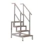 Montagetritt mit Geländer - Stufentiefe: 240 mm, Breite: 0,6 m, Höhe: 1,0 m, Gewicht: 22,5 kg, max. Gesamtbelastung: 250 kg, max. Belastung pro Stufe: 150 kg