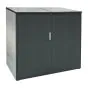 Mülltonnenbox 2-flügelig Lochblechdesign - Farbe: anthrazit, Breite: 134 cm, Höhe: 122,5 cm, Tiefe: 80 cm