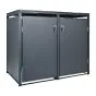 Mülltonnenbox 2-flügelig - Farbe: anthrazit, Breite: 132 cm, Höhe: 116 cm, Tiefe: 80 cm