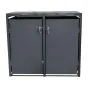 Mülltonnenbox 2-flügelig - Farbe: anthrazit, Breite: 132 cm, Höhe: 116 cm, Tiefe: 80 cm