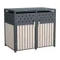 Mülltonnenbox 2-flügelig - Farbe: anthrazit & Holzoptik, Breite: 132 cm, Höhe: 116 cm, Tiefe: 80 cm