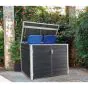 Alu / WPC Mülltonnenbox 2-flügelig - Farbe: anthrazit, Breite: 151 cm, Höhe: 118 cm, Tiefe: 95 cm