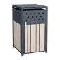 Mülltonnenbox 1-flügelig - Farbe: anthrazit & Holzoptik, Breite: 66 cm, Höhe: 116 cm, Tiefe: 80 cm