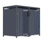 Mülltonnenbox Alina 2-flügelig – Farbe: anthrazit, Breite: 132 cm, Höhe: 116 cm, Tiefe: 80 cm
