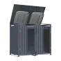 Mülltonnenbox Alina 2-flügelig – Farbe: anthrazit, Breite: 132 cm, Höhe: 116 cm, Tiefe: 80 cm