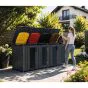 Mülltonnenbox Alina 4-flügelig – Farbe: anthrazit, Breite: 80 cm, Höhe: 116 cm, Tiefe: 265 cm