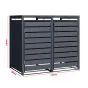 Mülltonnenbox 2-flügelig – Farbe: anthrazit, Breite: 1320 mm, Höhe: 1160 mm, Tiefe: 800 mm
