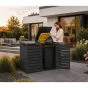 Mülltonnenbox 2-flügelig – Farbe: anthrazit, Breite: 1320 mm, Höhe: 1160 mm, Tiefe: 800 mm