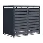 Mülltonnenbox 2-flügelig – Farbe: anthrazit, Breite: 1320 mm, Höhe: 1160 mm, Tiefe: 800 mm
