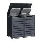 Mülltonnenbox 2-flügelig – Farbe: anthrazit, Breite: 1320 mm, Höhe: 1160 mm, Tiefe: 800 mm