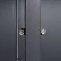 Mülltonnenbox 2-flügelig mit Pedalfunktion - Farbe: anthrazit & Holzoptik, Breite: 132 cm, Höhe: 116 cm, Tiefe: 80 cm
