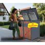 Mülltonnenbox 2-flügelig mit Pedalfunktion - Farbe: anthrazit & Rostoptik, Breite: 132 cm, Höhe: 116 cm, Tiefe: 80 cm