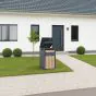 Mülltonnenbox 1-flügelig mit Pedalfunktion - Farbe: anthrazit & Holzoptik, Breite: 68 cm, Höhe: 116 cm, Tiefe: 80 cm