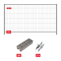 Mobilzaun / Bauzaun - XXL Set - ca. 130 lfm - Höhe: 2 m