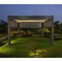 Pergola Dallas 6 m x 3 m mit LED und Sonnenschutz - Farbe: anthrazit, Höhe: 2500 mm
