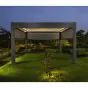 Pergola Dallas 4 m x 3 m mit LED und Sonnenschutz - Farbe: anthrazit, Höhe: 2500 mm