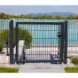 Rohrrahmenflügeltor 1-flügelig - Ausführung: anthrazit beschichtet, Höhe: 163 cm, Durchgangslichte: 200 cm