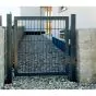 Rohrrahmenflügeltor 1-flügelig - Ausführung: anthrazit beschichtet, Höhe: 203 cm, Durchgangslichte: 225 cm