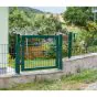 Rohrrahmenflügeltor 1-flügelig - Ausführung: grün beschichtet, Höhe: 203 cm, Durchgangslichte: 125 cm