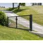 Rohrrahmenflügeltor 2-flügelig - Ausführung: anthrazit beschichtet, Höhe: 123 cm, Durchgangslichte: 500 cm