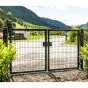 Rohrrahmenflügeltor 2-flügelig - Ausführung: anthrazit beschichtet, Höhe: 83 cm, Durchgangslichte: 450 cm