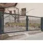 Rohrrahmenflügeltor 2-flügelig - Ausführung: anthrazit beschichtet, Höhe: 203 cm, Durchgangslichte: 350 cm