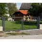 Rohrrahmenflügeltor 2-flügelig - Ausführung: anthrazit beschichtet, Höhe: 83 cm, Durchgangslichte: 300 cm
