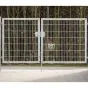 Rohrrahmenflügeltor 2-flügelig - Ausführung: verzinkt, Höhe: 143 cm, Durchgangslichte: 400 cm