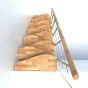 Raumspartreppe San Francisco - Holzart: Buche, Geländerfarbe: silber